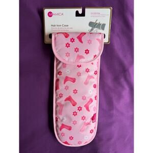 Flat Iron Straightener Cowboy Boot Travel Pouch with Heat-Resistant Lining